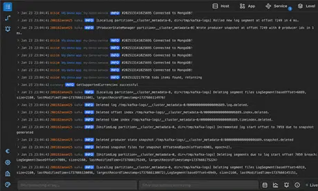 Live OpenTelemetry log streaming, centralized from multiple sources